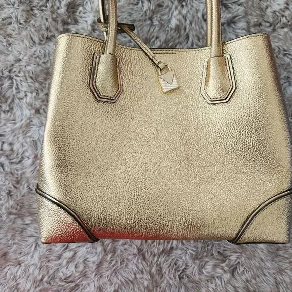 Michael Kors Mercer Gallery Medium Tote Gold Leather‎ - Picture 8 of 15